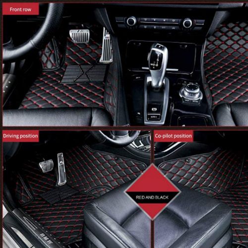  MyGone for BMW 4 Series F33/F32 2014-2018 Custom Car Floor Mats All Weather Protection Front Contour Liners and 2 Row Liner Set Waterproof Non-Slip Black with Red