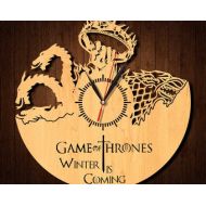 MyHomeArtDecor Game of Thrones clock Wooden clock HDF clock Acrylic clock Wall art Birthday gift Wall clock Home decor Wood clock Gift ideas Fan gift GT-7