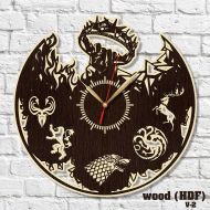 MyHomeArtDecor Game of Thrones clock Wooden clock HDF clock Acrylic clock Wall art Birthday gift Wall clock Home decor Wood clock Gift ideas Fan gift GofT2