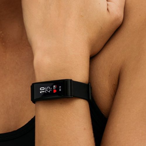  MyKronoz ZeFit4 HR Fitness Activity Tracker with Heart Rate Monitoring, Color Touchscreen & Smart Notifications - Black/Black