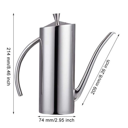  MyLifeUNIT Mirror Polished 18/10 Stainless Steel Olive Oil Dispenser, 24Oz Olive Oil Can Drizzler With Drip-free Spout