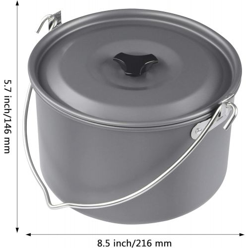  MyLifeUNIT Camping Pot Cookware, Portable Cooking Pot for Outdoor Camping Hiking, 5-Quart