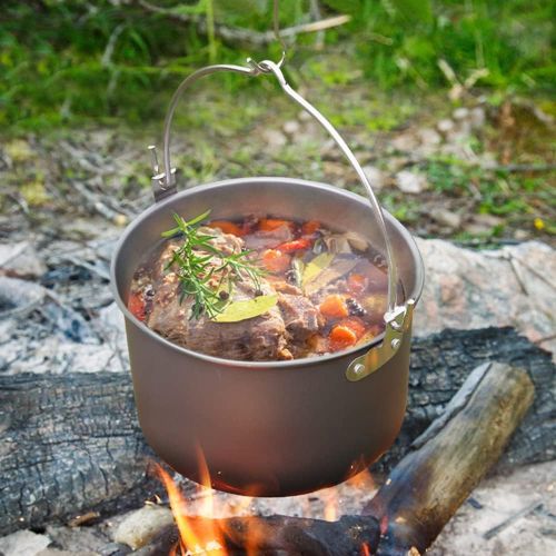  MyLifeUNIT Camping Pot Cookware, Portable Cooking Pot for Outdoor Camping Hiking, 5-Quart