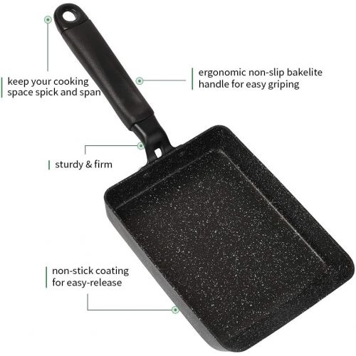  [아마존베스트]MyLifeUNIT Non-Stick Omelette Pan, Japanese Rolled Omelet Pan Tamagoyaki Egg Pan (Black)