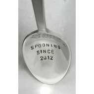 /MyMomentsOfBliss Funny husband gift, funny wife gift, couples gift, stamped utensils, Handstamped spoon, spooning since, silverware, anniversary gift