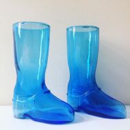 /MyRetroSpectionInc Vintage Beer Boots - 1970S Beer Boots - Blue Beer Boots Glasses - Set of Beer Boots - Beer Glasses - Beer Pints - Western Beer Glasses