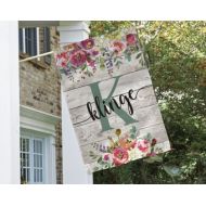 MyTreasuredGifts Monogram House Flag, Custom House Flag, House Flag, Floral House Flag, Housewarming Gift, New House Gift, Spring Flag, Double Sided Flag