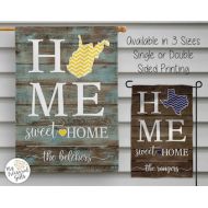 MyTreasuredGifts Custom State Home Sweet Home Flag, Home State Flag, Custom State Flag, Chevron State Flag, State Pride House Flag, Personalized House Flag