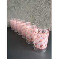 /MyVintageAlcove Pink Lace Juice Glasses Vintage Set 6 - #E2037