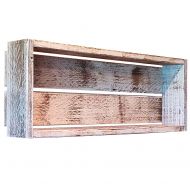 MyVintageFinds myVintageFinds Box Shelf, Rustic Bathroom Shelf, Decorative Rustic Wall Shelf, Authentic Distressed Whitewash, Made In The USA