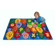 Mybecca Kids Rugs 3 x 5 ft. ABC Balloons Learning Carpet - Non Skid Gel Backing