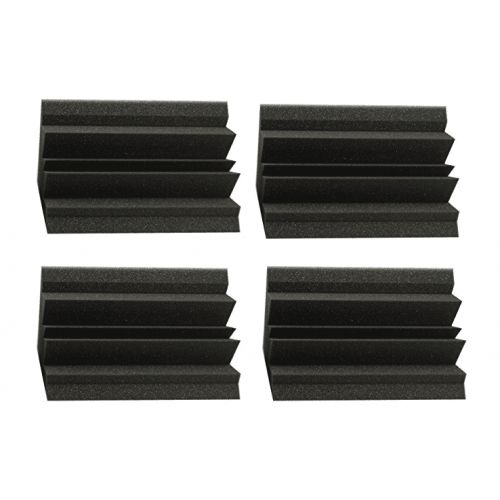  Mybecca 4 PACK - Acoustic Foam XL Bass Trap Studio Soundproofing Corner Wall 12 X 6 X 6- Made in USA