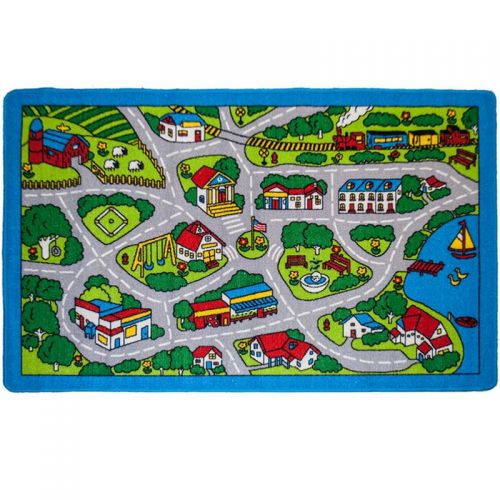  Mybecca Kids Rug Street Map in Grey 3 X 5 Children Area Rug for Playroom & Nursery - Non Skid Gel Backing (39 x 56)