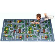 Mybecca Kids Rug City Map Fun Play Rug 5 X 7 Children Area Rug - Non Skid Gel Backing (59 x 82)