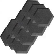 Mybecca 12 Pack Hexagon (Hexagonal) Acoustic Foam Studio Soundproofing Foam Tiles 6 X 6 X 1 Charcoal Art Decor Noise Reduction