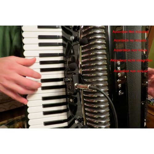  THE GRIP PLUS DELUXE EXCALIBUR GERMAN WELTBESTEN PIANO ACCORDION MICROPHONE SYSTEM, with (3) FLEXIBLE MICRO-GOOSE NECKS by Myers Pickups, Accordion Microphone