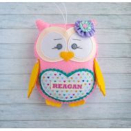 Mymintable Nursery decor Girl room decor Felt owl Stuffed toy Owl decoration Owl party decor Baby shower gift Personalized gift Christmas present niece