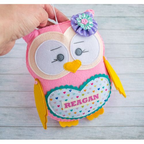  Mymintable Nursery decor Girl room decor Felt owl Stuffed toy Owl decoration Owl party decor Baby shower gift Personalized gift Christmas present niece