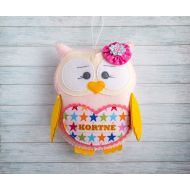 Etsy Pink plushie toy gift Personalized owl Baby toys Stuffed owl Girl birthday Little girl gifts owl Tooth fairy pillow Kids room decorations