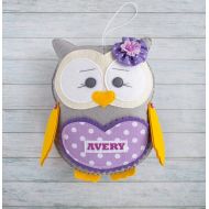 /Etsy Girl gift idea Personalized kids gift Flower girl gift from aunt Fairytale gift Owl toy Personalized plushie Tooth fairy Purple gray owl