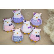 /Etsy Cute felt owl Stuffed owls Decorative owl Owl nursery decor Felt owls Mobile ornament Lavender wedding ornament Pink ornament Baby mobile
