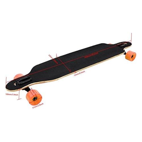  mymotto Longboard Anfanger Erwachsene Kinder Ahorn Skateboard (106 x 26 x 14 cm) Drop Down Street in 3 Verschiedenen Designs