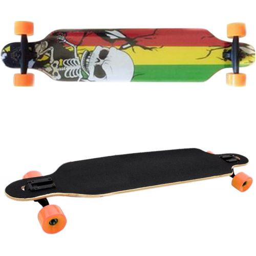  mymotto Longboard Anfanger Erwachsene Kinder Ahorn Skateboard (106 x 26 x 14 cm) Drop Down Street in 3 Verschiedenen Designs