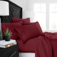 Myrtle Collection Deal of The Day Luxurious & Comfortable { 600-TC } 4-Piece Bed Sheet Set Super Soft Egyptian Cotton Fits Mattress 15 to 18 Inch Deep Pocket, King Size, Burgundy Color { Style : Sol