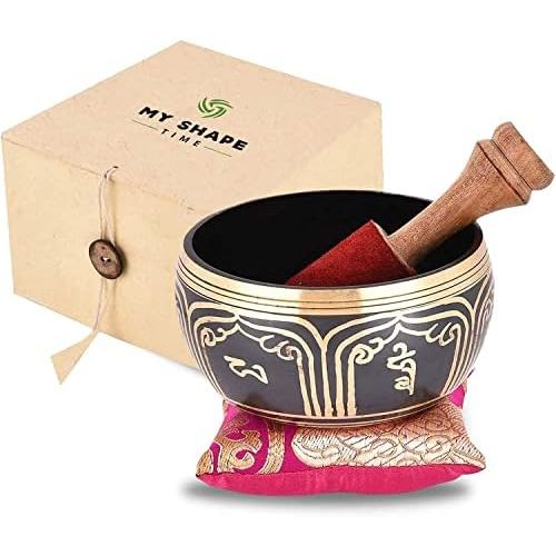  Myshape Time Tibetan Singing Bowl4”singing bowl set singing bowl mallet meditation sound bowl musical instrument for stress relief and meditation music명상종 싱잉볼