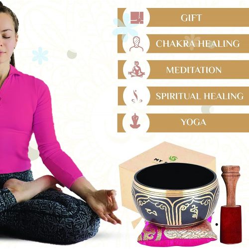  Myshape Time Tibetan Singing Bowl4”singing bowl set singing bowl mallet meditation sound bowl musical instrument for stress relief and meditation music명상종 싱잉볼