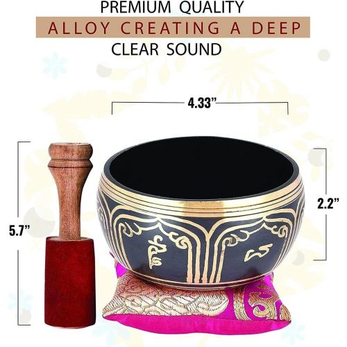  Myshape Time Tibetan Singing Bowl4”singing bowl set singing bowl mallet meditation sound bowl musical instrument for stress relief and meditation music명상종 싱잉볼