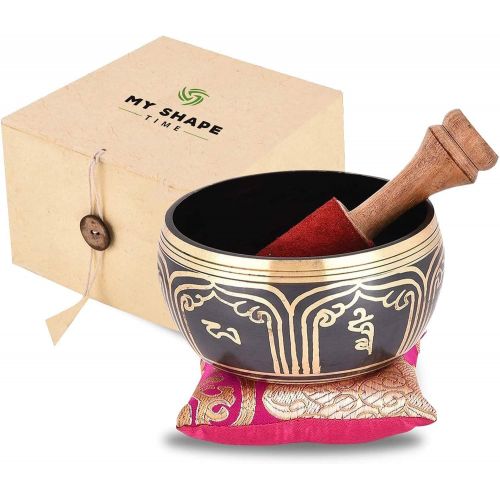  Myshape Time Tibetan Singing Bowl4”singing bowl set singing bowl mallet meditation sound bowl musical instrument for stress relief and meditation music명상종 싱잉볼