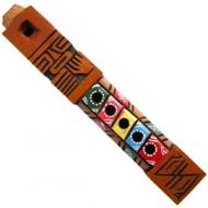 [아마존베스트]Mystery Mountain Decorative Wooden Colourful Carved Tarka Peruvian Handmade Flute - Fair Trade - Free Postage