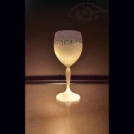 /MysticLandPainted Stained Glass Art- Drinking Glasses Crystal_ Droplet Goblet | Golden Canary and Silver | Fancy Love Gifts | Thanksgiving Posh Gifts & Treats