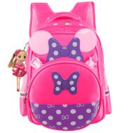 Mysticbags Cute Bow Girls Backpack Waterproof Kids School Bags for Primary Students Pink