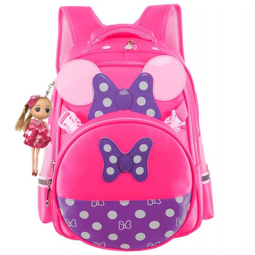  Mysticbags Cute Bow Girls Backpack Waterproof Kids School Bags for Primary Students Pink