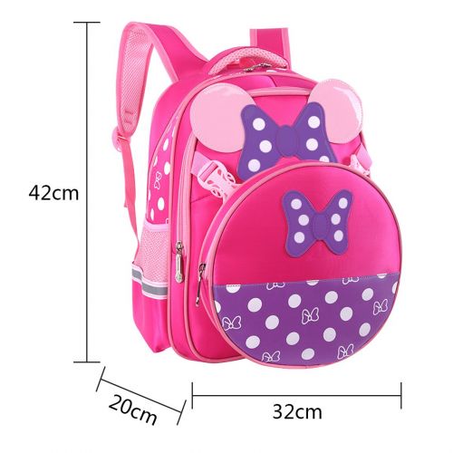  Mysticbags Cute Bow Girls Backpack Waterproof Kids School Bags for Primary Students Pink