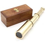 [아마존베스트]Mythrojan Mini Pirate Spyglass Telescope Brass Colapsable Hand Telescope with Wooden Box Small Vintage Telescope Pirate Decore Brass Decorative Telescope 6