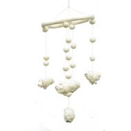 Mytibetshop Baby Mobile, Sheep Mobile for Crib for Boys and Girls, Nursery Decor, Hand Made Wool Mobile by Himalayan Artisan