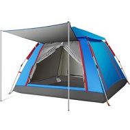 N\\A NA Tent Outdoor 3-4 People Beach Thickened Rainproof 2 People Camping Full-Automatic Double Camping Fast Opening Four Side Tents Sky Blue