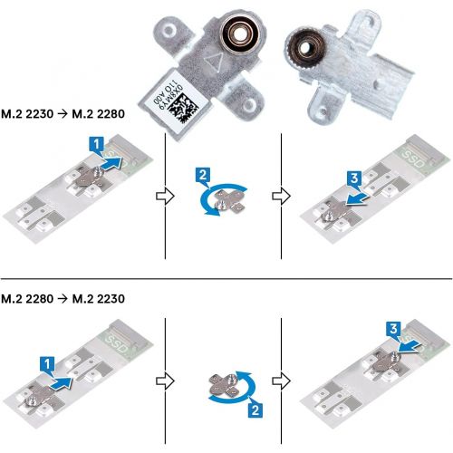  N\A Deal4GO M.2 SSD Hard Drive Support Bracket Solid-State Drive Mounting Metal X8MY9 0X8MY9 for Dell G15 5510 5511 5515 2021 Gaming Laptop, Silver