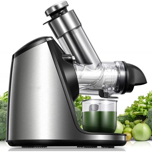  N\A Juicer Machines, Slow Masticating Juicer Easy to Clean with 3in Large Feed Chute, Cold Press Extractor with Quiet Motor, Higher Nutrition with Ceramic Auger, Ice Cream ACC & Juice