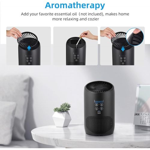  N\A HEPA Air Purifiers for Home Bedroom, Smoke Air Cleaner with Fragrance Sponge, Lock Set, Ultra Quiet HEPA Air Purifier for Dust, Odor, Pet Dander,Smoke