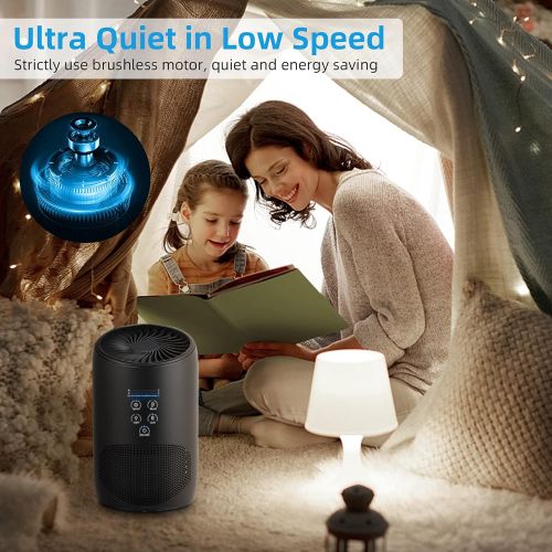  N\A HEPA Air Purifiers for Home Bedroom, Smoke Air Cleaner with Fragrance Sponge, Lock Set, Ultra Quiet HEPA Air Purifier for Dust, Odor, Pet Dander,Smoke