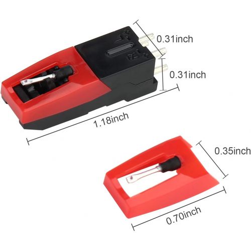  N\A Gramophone Cartridge Replacement, with 1PCS Record Player Cartridge 4PCS Phonograph Turntable Needle, for Vinyl Record Player, LP Record Player, Phonograph