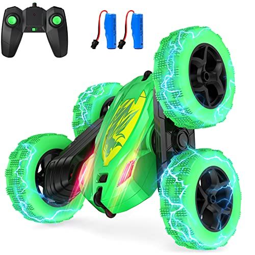  N\A Remote Control Car, RC Car Stunt Car Toys with 360° Rotating Tumbling Flips & Drift, 2 Rechargeable Batteries, Double Sided Race Car Off Road Truck Kids Xmas Toys, Gifts for 6+ Yea