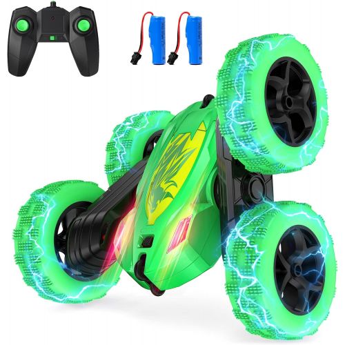  N\A Remote Control Car, RC Car Stunt Car Toys with 360° Rotating Tumbling Flips & Drift, 2 Rechargeable Batteries, Double Sided Race Car Off Road Truck Kids Xmas Toys, Gifts for 6+ Yea