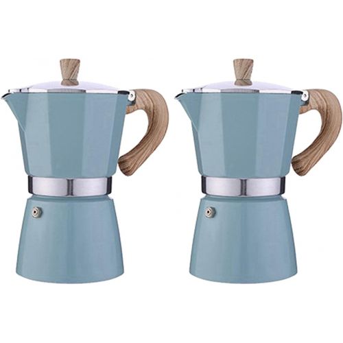  N\C NC Dolity Set of 2 300 Ml Classic Hotplate Moka Maker Espresso Machine Moka Pot Lake Blue