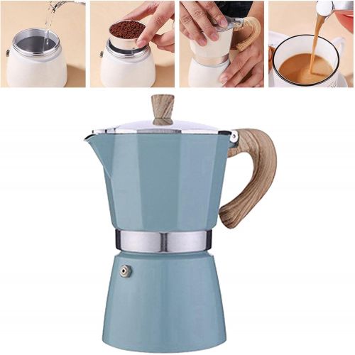  N\C NC Dolity Set of 2 300 Ml Classic Hotplate Moka Maker Espresso Machine Moka Pot Lake Blue