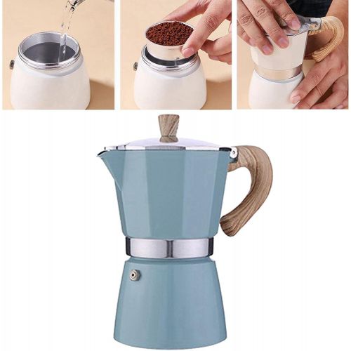  N\C NC Dolity Set of 2 300 Ml Classic Hotplate Moka Maker Espresso Machine Moka Pot Lake Blue